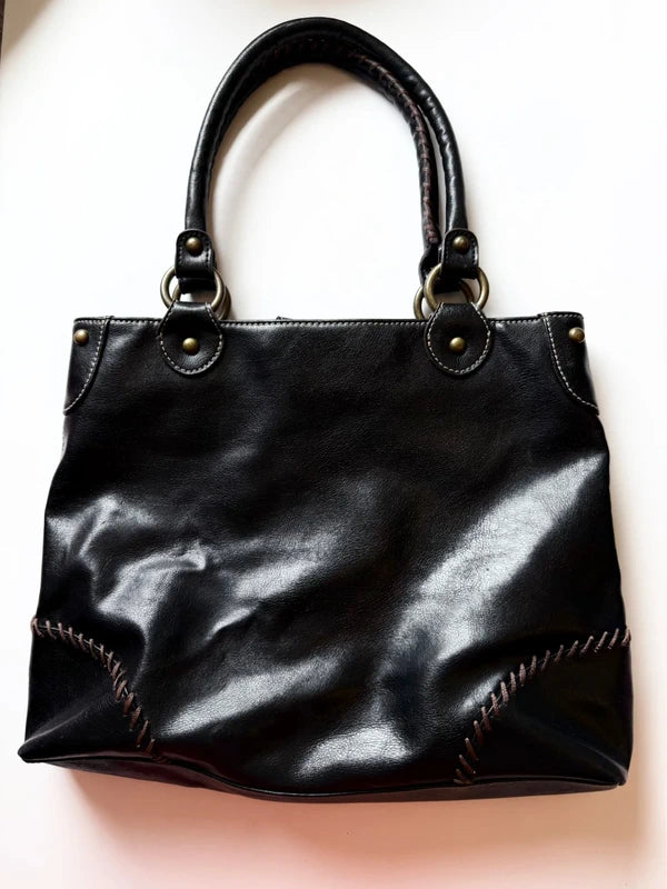 Vintage Nine West Black Shoulder Tote Bag