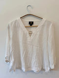 White Long Sleeve With Gold Accents