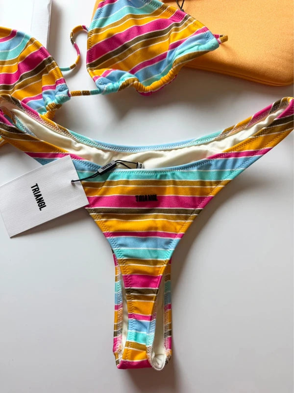 Vinca - Melon Stripe Triangle Bikini Set