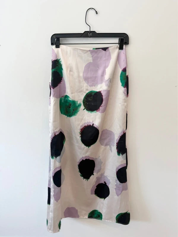 Nasty Gal Polka Dot Silk Skirt