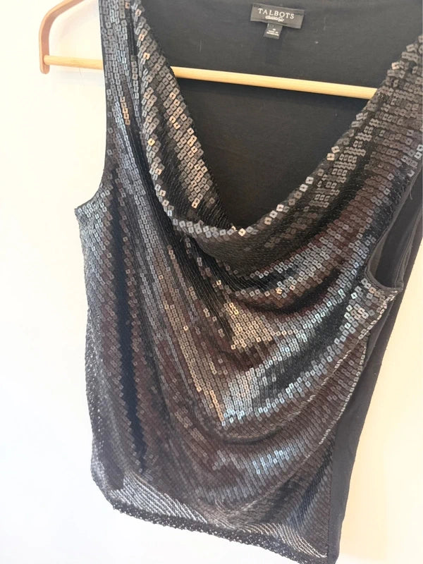 Talbots Black Sequin Tank