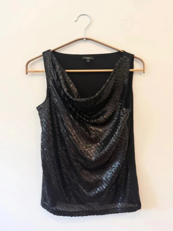 Talbots Black Sequin Tank