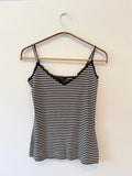 Black & White Striped Tank with Lace