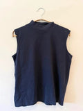 Navy Blue Mockneck Tank