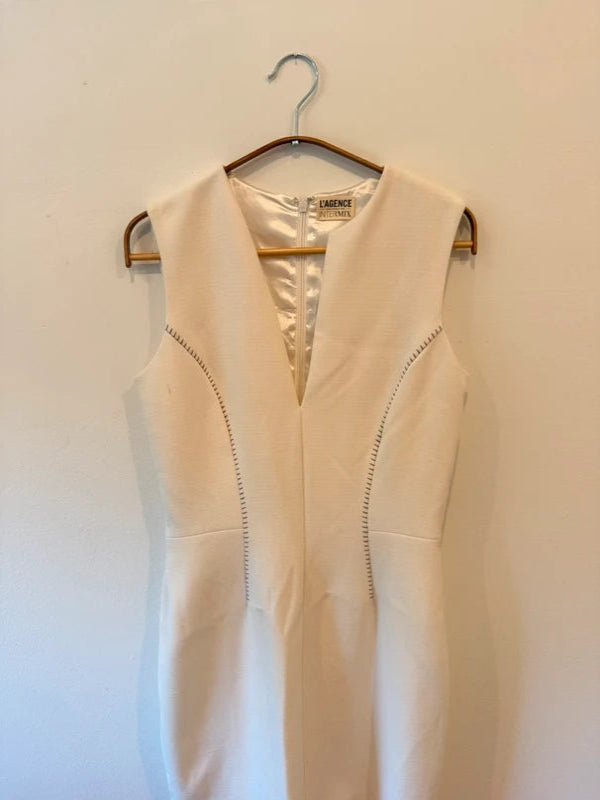 L’AGENCE Ivory Sleeveless Sheath Dress