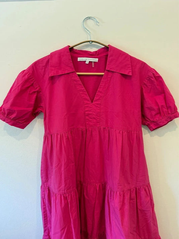 English Factory Fuchsia Pink Tiered Dress