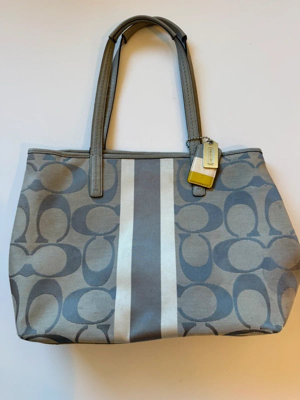 Coach Hamptons Weekend Signature Stripe Medium Tote