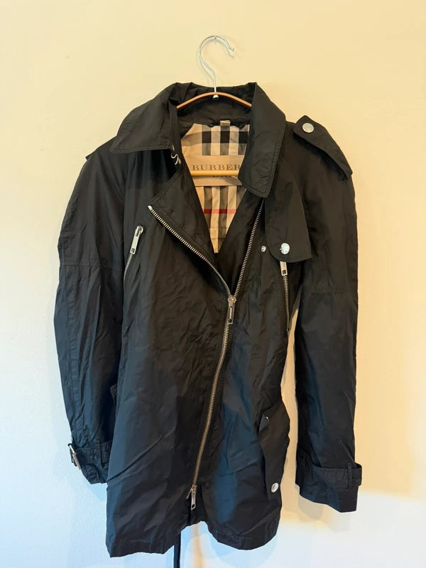 Burberry Brit Zip Front Moto Utility/Rain Coat