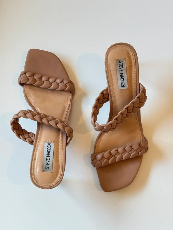 Steve Madden Beige Braided Heels
