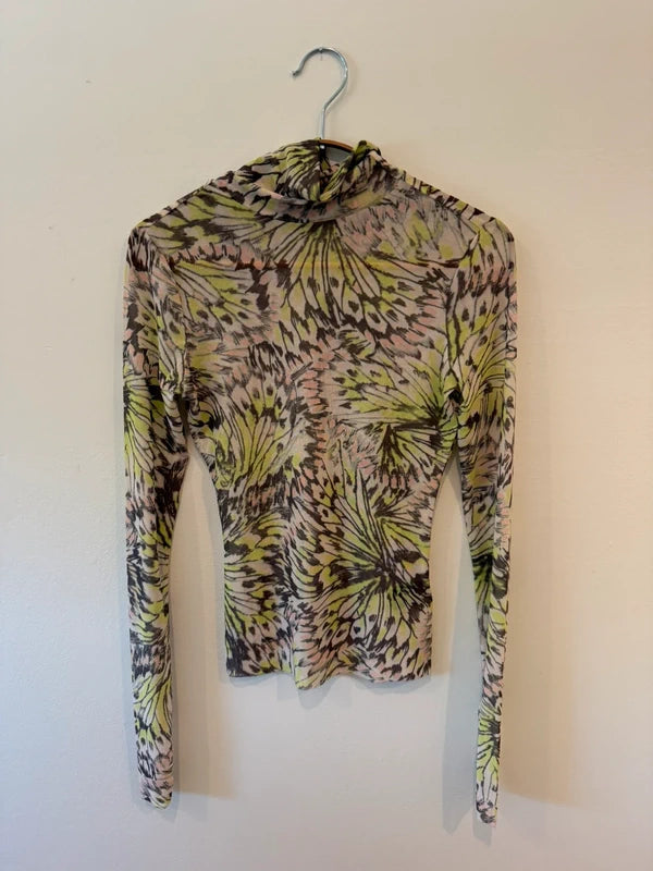 AFRM Zadie Power Mesh Turtleneck Top