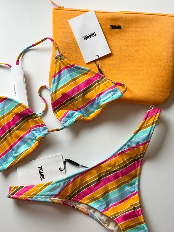 Vinca - Melon Stripe Triangle Bikini Set