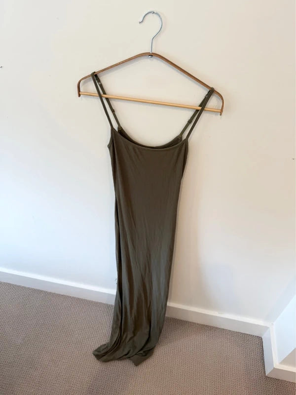 Skims Body Dress Olive Color