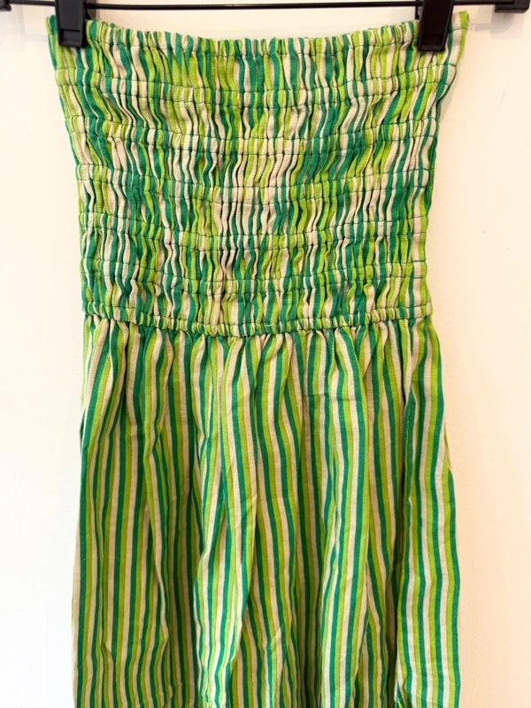 Faithfull the Brand Jamie Midi Dress in Ombre Stripe Juniper