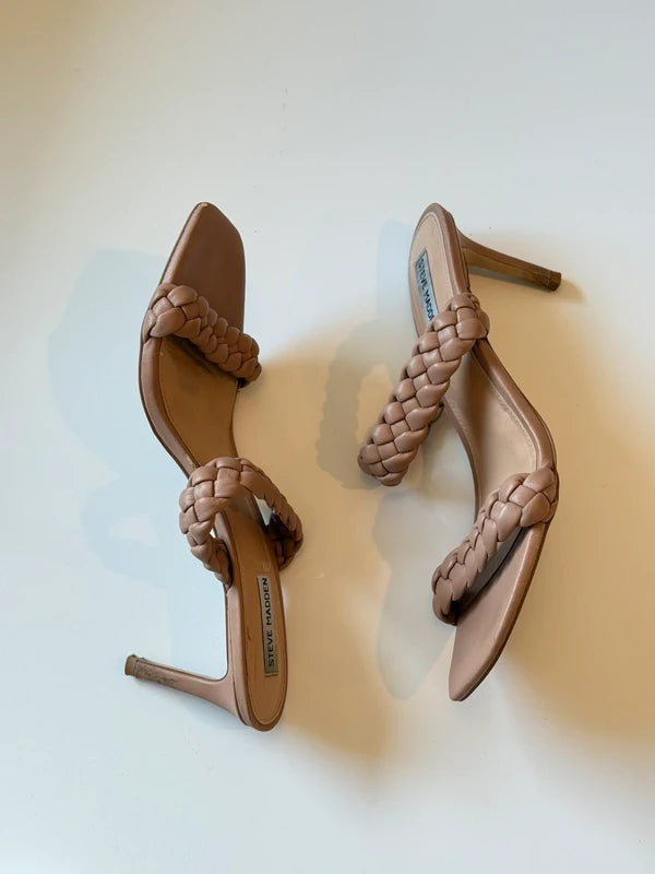 Steve Madden Beige Braided Heels