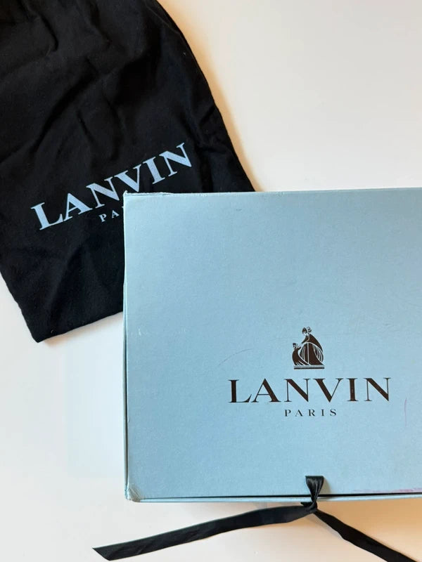 Lanvin Paris Vintage Black Patent Leather Ankle Boots