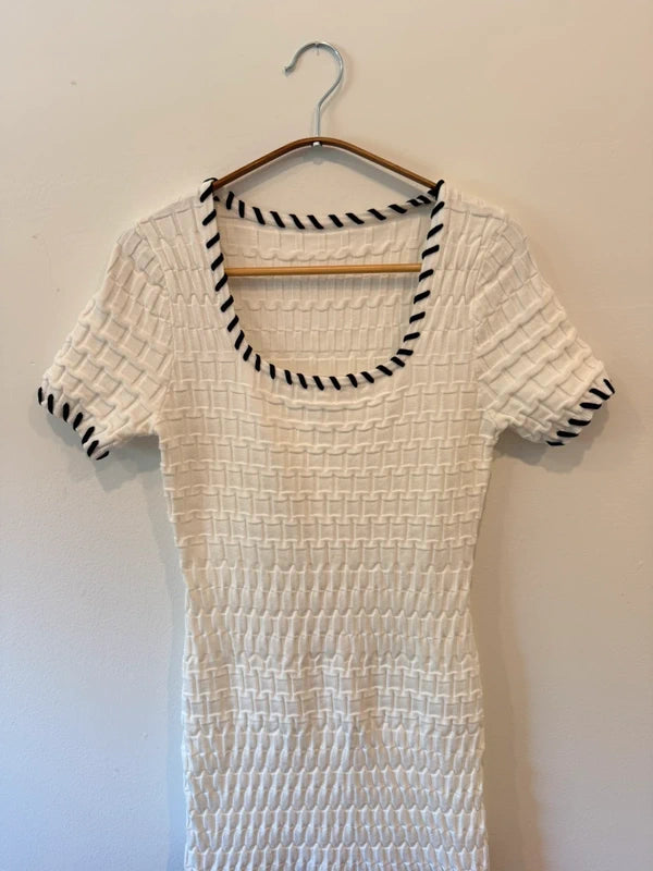 Commense Textured Knit Midi Dress