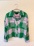 Sanctuary Cropped Plaid Button Down Flannel