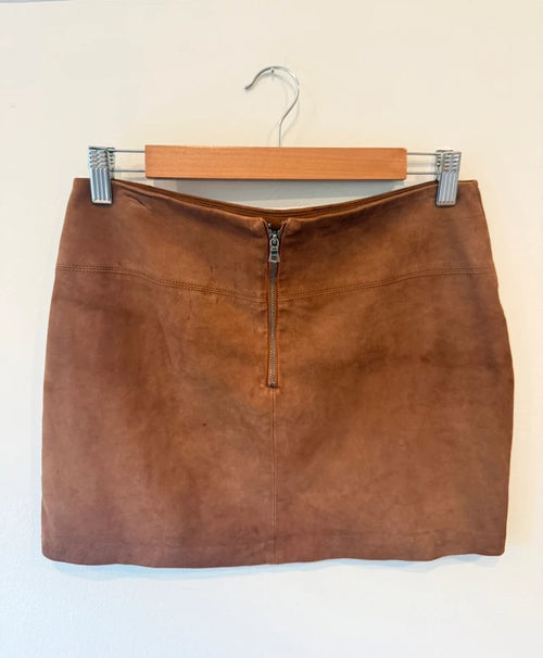 Alice & Olivia Brown Suede Mini Skirt