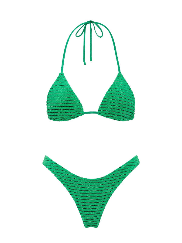 Vinca - Hube Green Terry Toweling Triangle Bikini Set