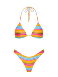Vinca - Melon Stripe Triangle Bikini Set