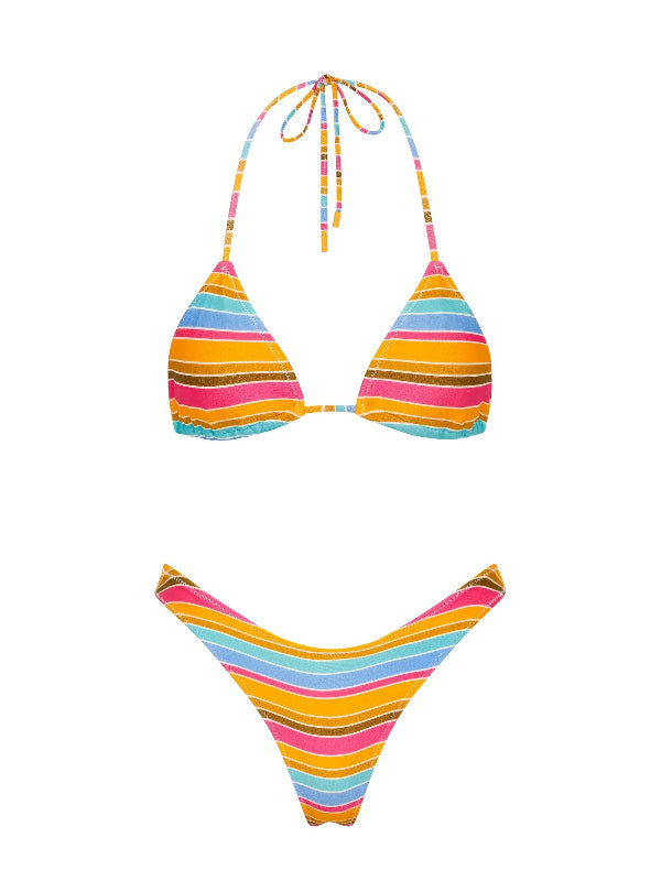 Vinca - Melon Stripe Triangle Bikini Set