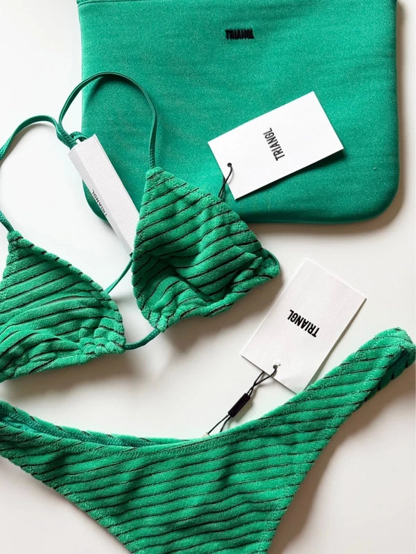 Vinca - Hube Green Terry Toweling Triangle Bikini Set