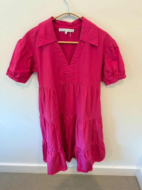 English Factory Fuchsia Pink Tiered Dress