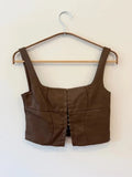 Brown Leather Edikted Top