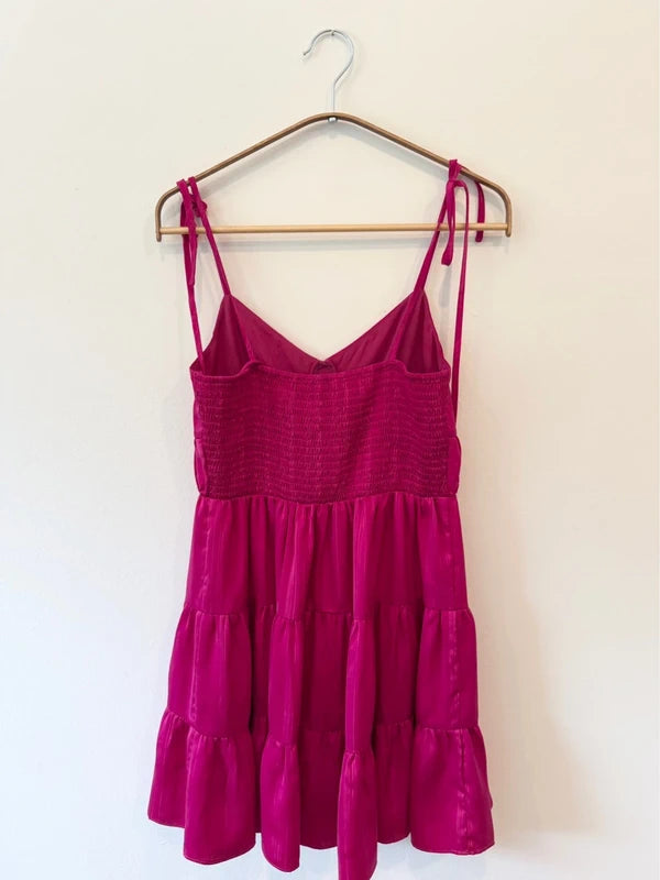 Mini Pink Silk Dress
