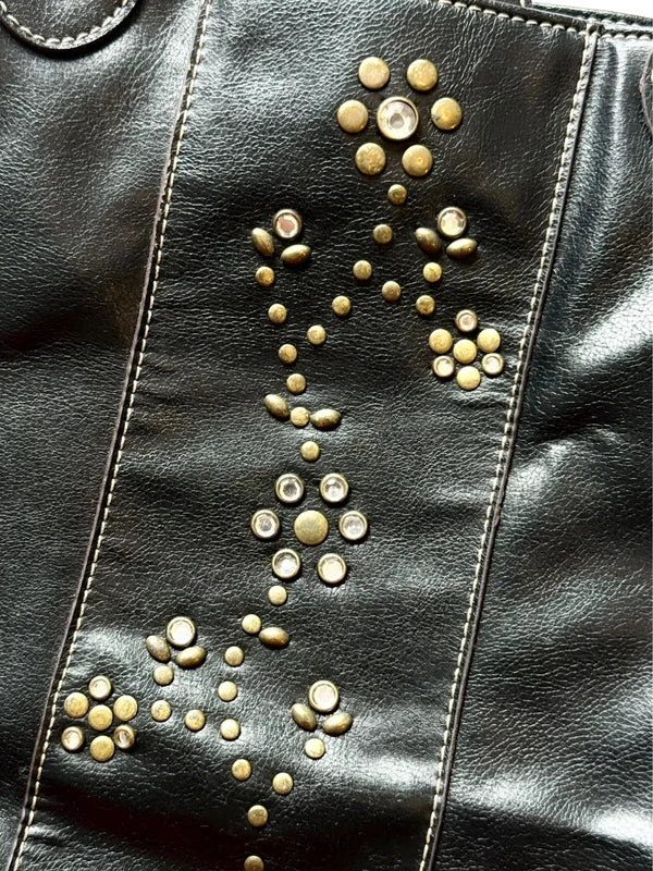 Vintage Nine West Black Shoulder Tote Bag