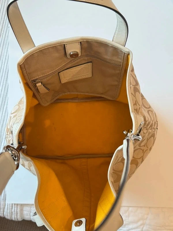 White Coach Signature Canvas Tote Bag