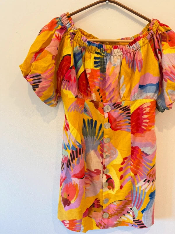 Farm Rio Neon Macaws Dress