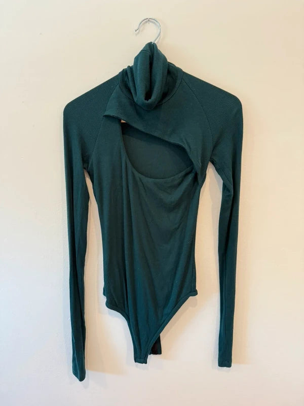 Alix NYC Green Carder Bodysuit in Jade/Forest Green