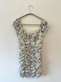 Lulus Love Bloom Cream Floral Print Ruched Off-the-Shoulder Mini Dress