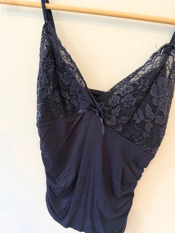 Navy Lace Tank