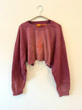 Aviator Nation Bolt Stitch Cropped Crew Sweatshirt Relaxed
