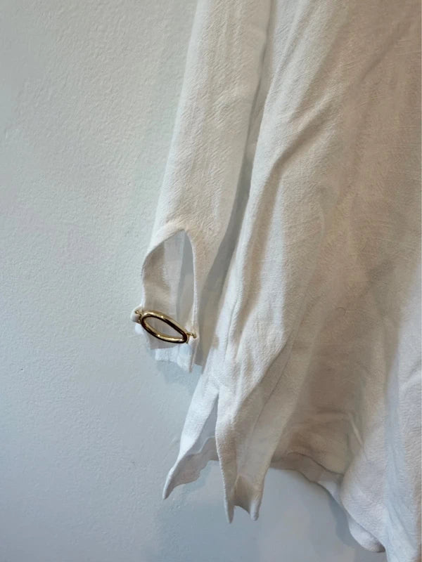 White Long Sleeve With Gold Accents