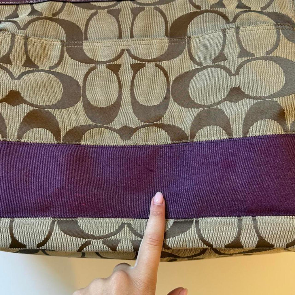 Coach Signature Signature Stripe Multifunction Tote in Plum/Lilac