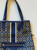 Coach Signature Stripe Zip Pocket Convertible Tote