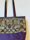 Coach Signature Signature Stripe Multifunction Tote in Plum/Lilac