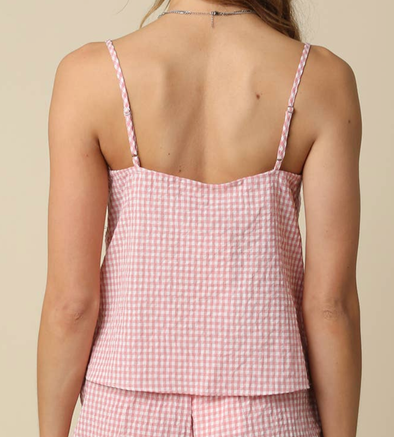 Blush Gingham Tank
