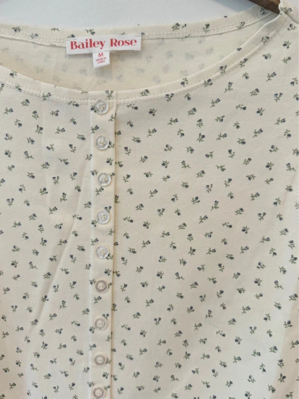 Sleeveless Floral Button Front Top