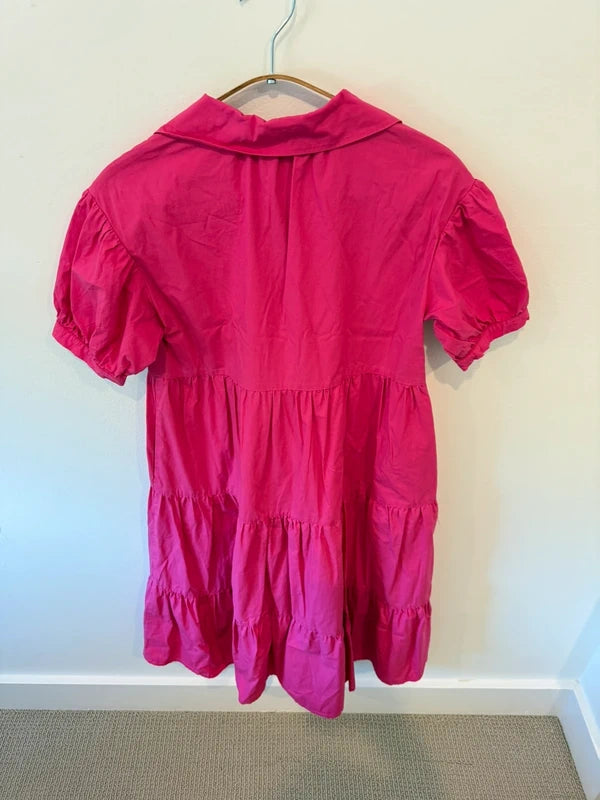English Factory Fuchsia Pink Tiered Dress