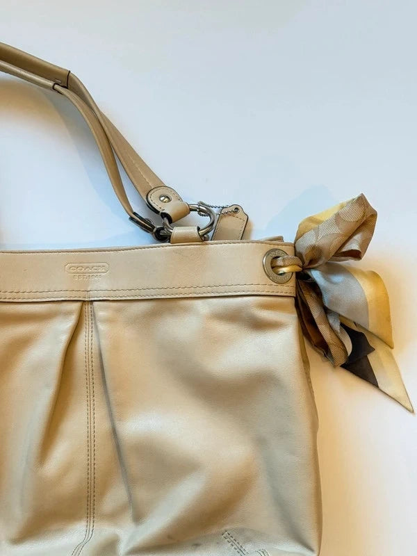 Coach Kyra Leather Scarf Shoulder Bag