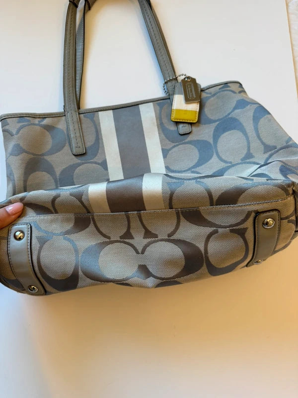 Coach Hamptons Weekend Signature Stripe Medium Tote