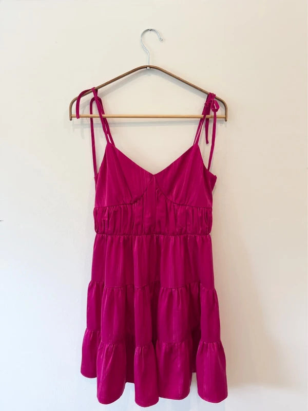 Mini Pink Silk Dress