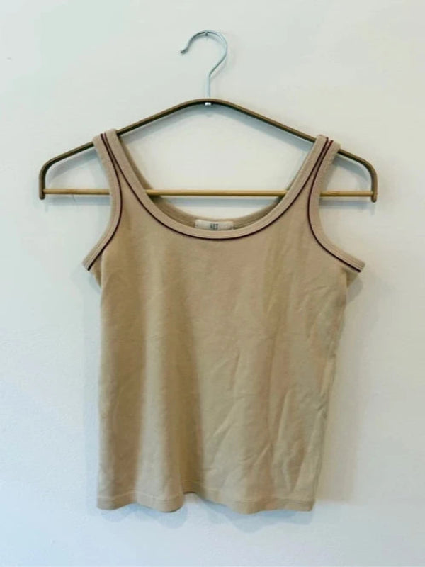 NET Beige Tank with Red Stripe