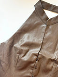 Cocoa Leather Top