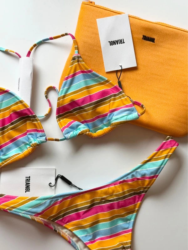 Vinca - Melon Stripe Triangle Bikini Set