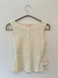 Sleeveless Floral Button Front Top